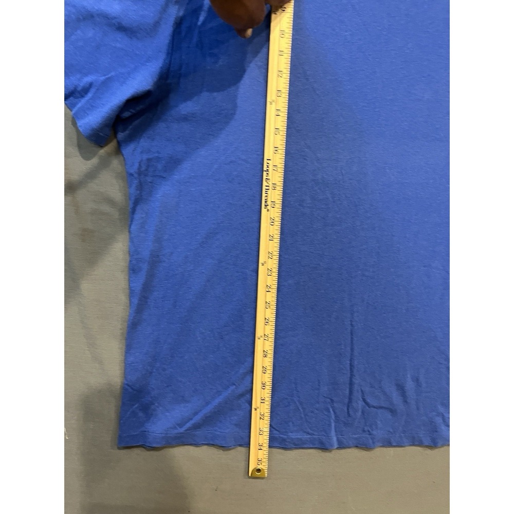 Polo Ralph Lauren V-Neck Shirt Men's 3XB Big Blue Orange Pony Preppy Tee - Picture 7 of 8